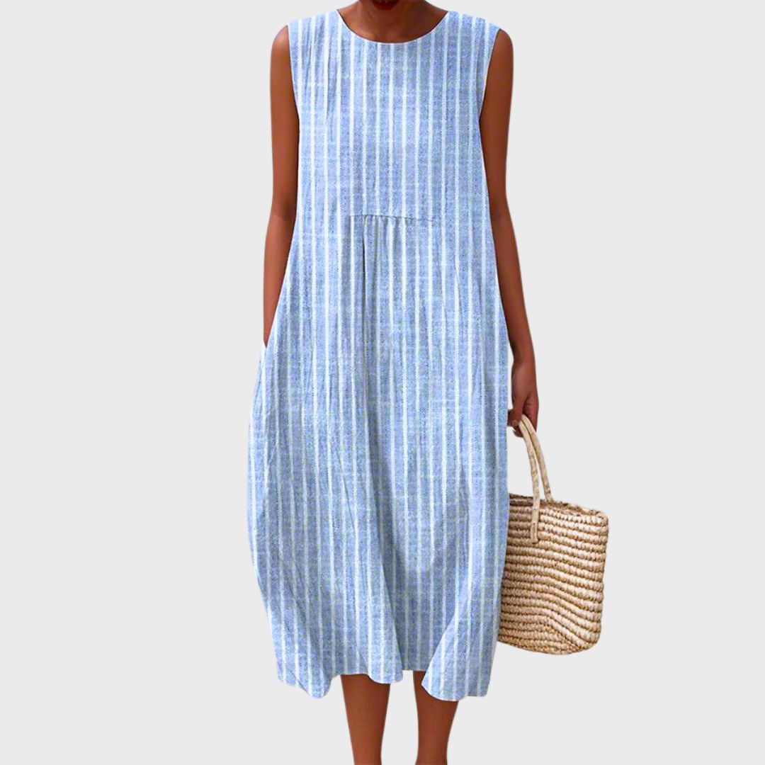 Vestito Donna Comodo Midi a Fondo Ampio