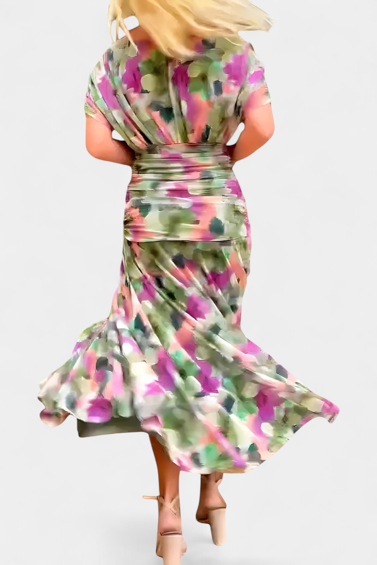 Abito A-line da Donna – Con scollatura a V, Adatto per Primavera e Estate