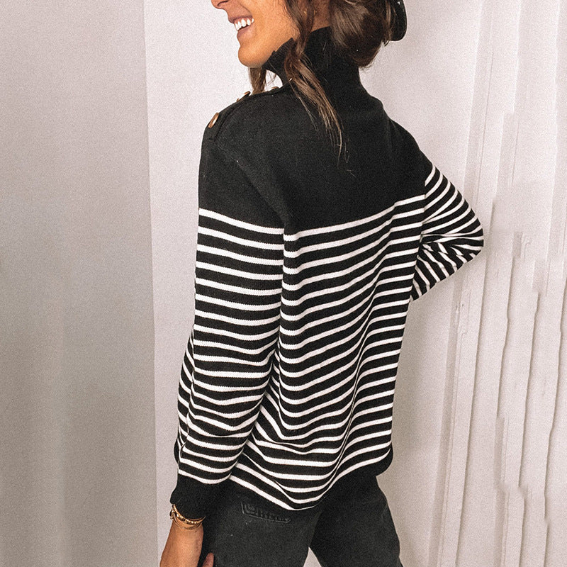 Donna - Maglia oversize - Colletto in piedi