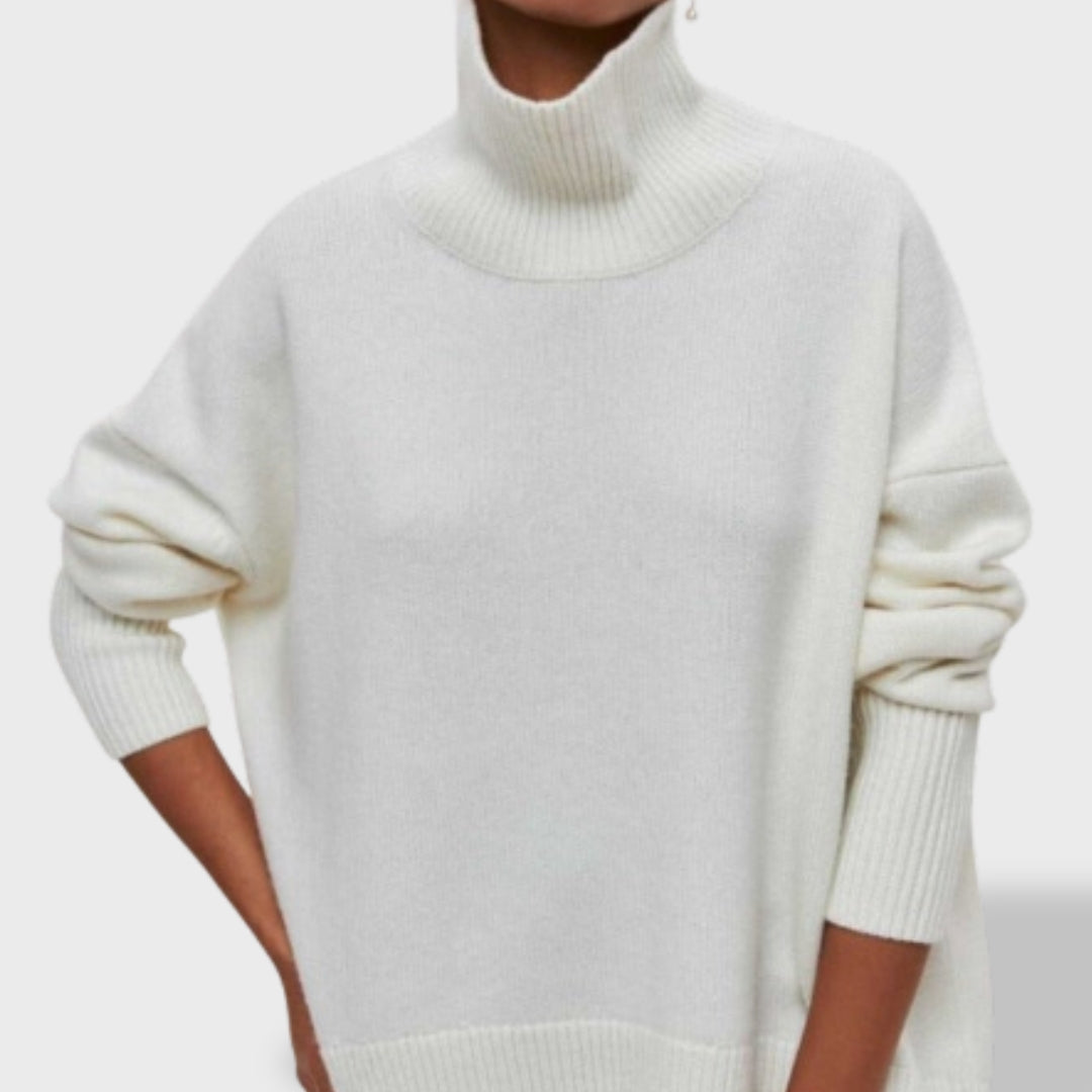 Maglione Donna Dolcevita Manica Lunga in Maglia Morbida