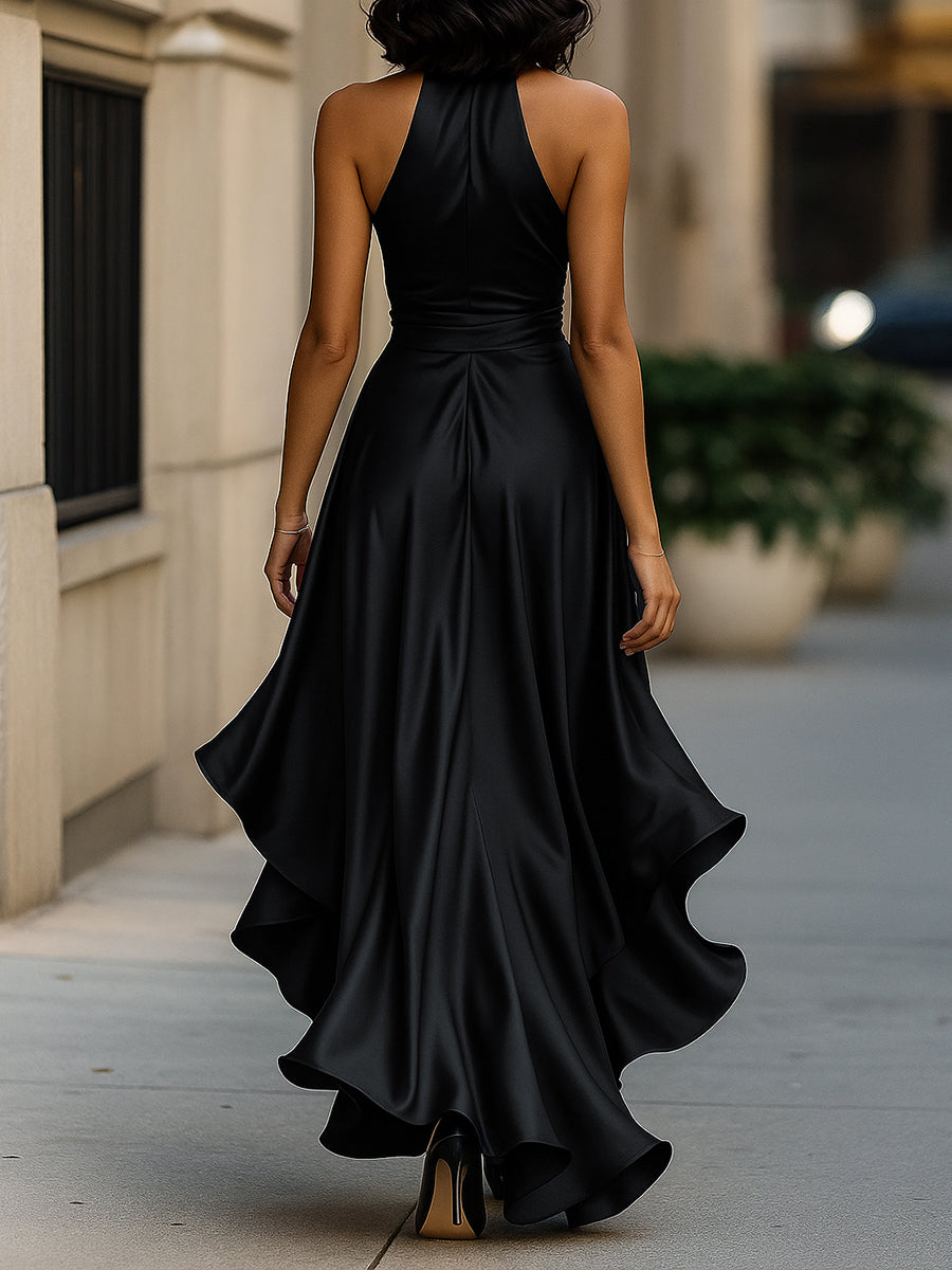 Abito Scollo a Halter per Donne – Adatto per Abbigliamento da Sera e Occasioni Festive
