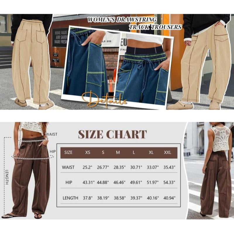 Pantaloni Tuta Vita Alta a Gamba Ampia