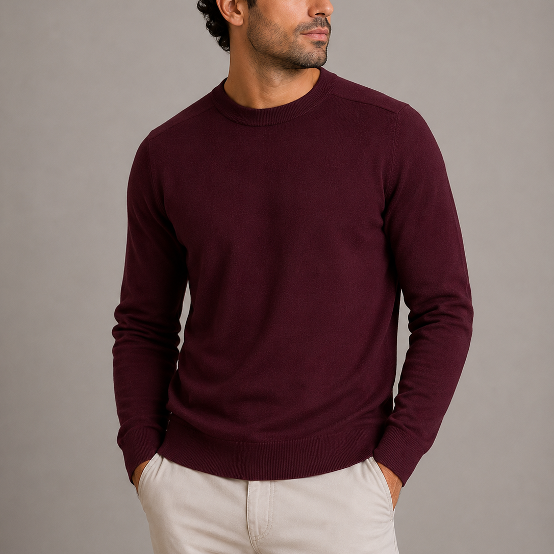 Maglione Uomo Girocollo in Maglia Fine