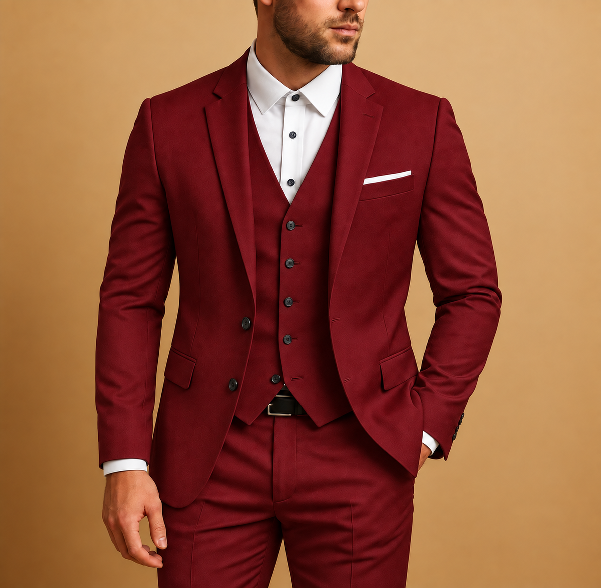 Completo Uomo Elegante Tre Pezzi Monopetto