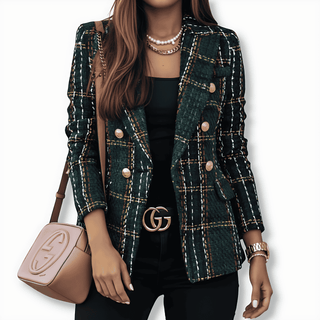 Donna - Blazer a quadri - stile doppiopetto