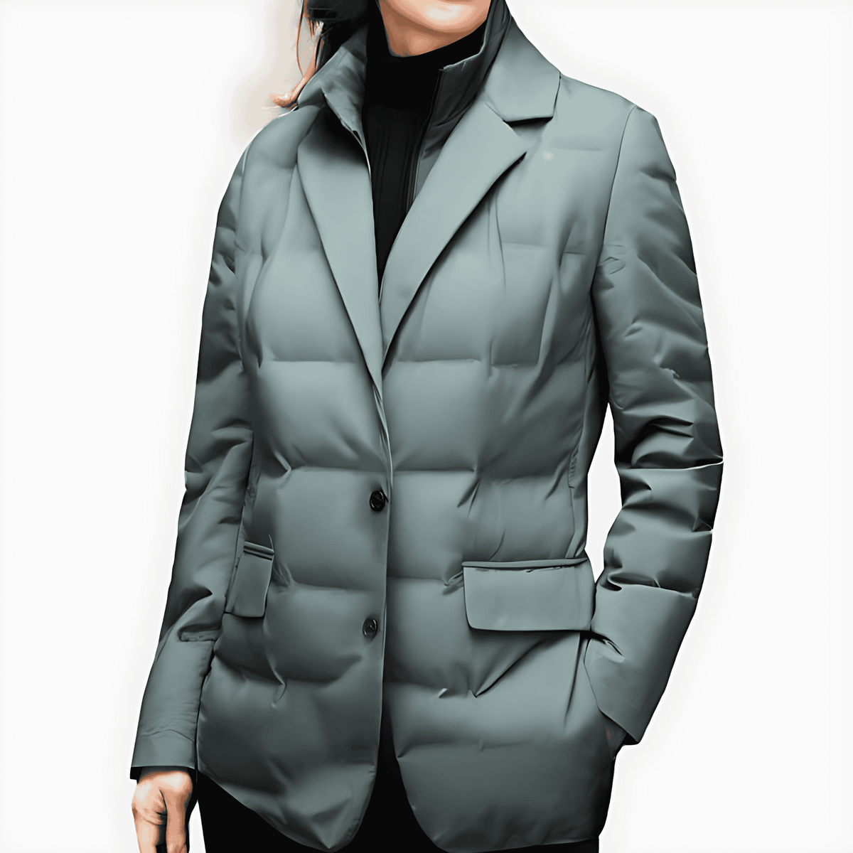 Donna - Giacca blazer imbottita - Risvolto dentellato