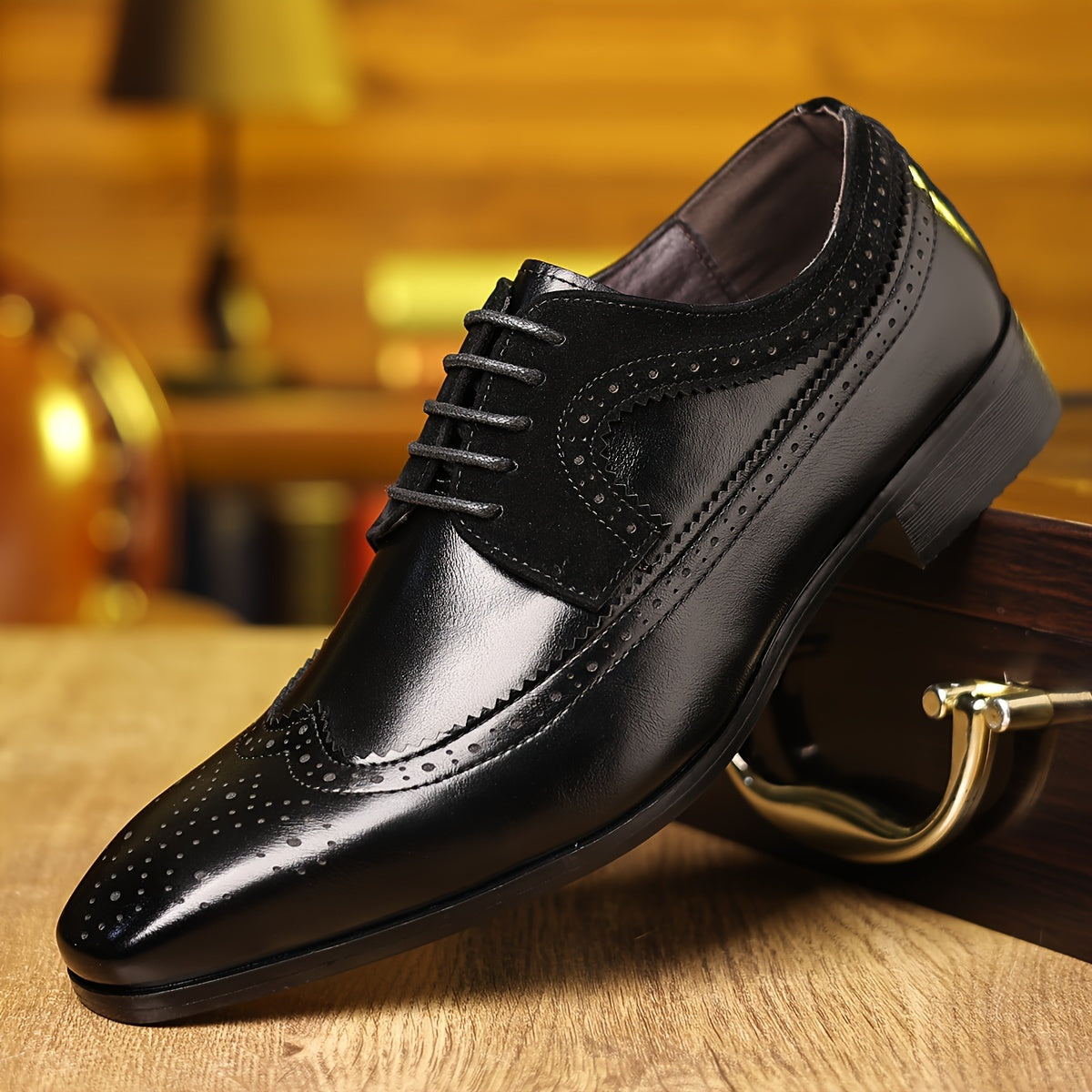 Scarpe Derby Uomo con Dettagli Brogue - Stringate Eleganti