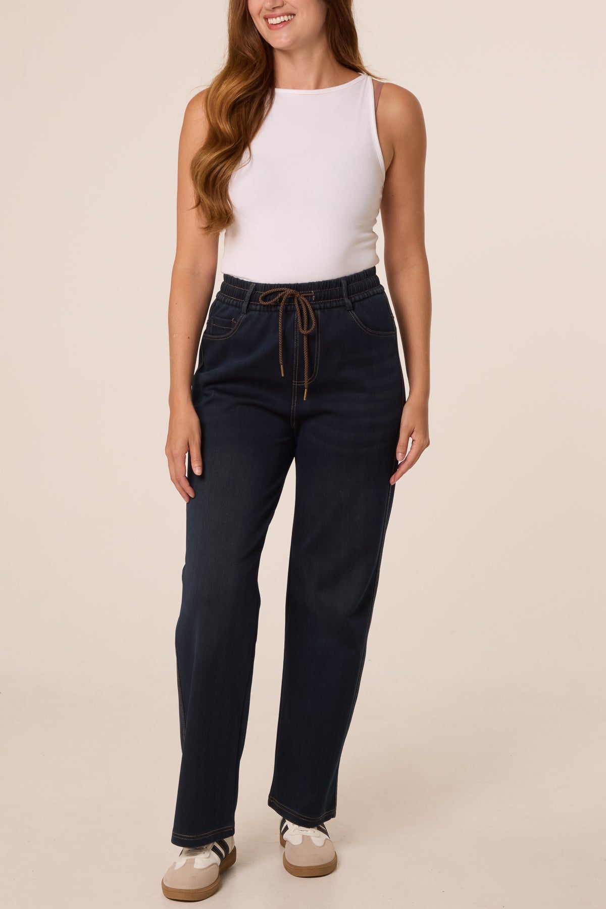 Jeans Donna con Impunture sulle Tasche Posteriori