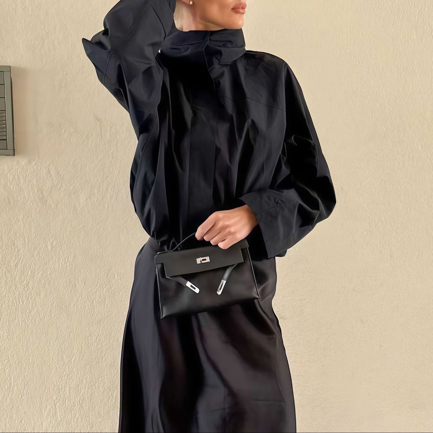 Donna - Giacca funzionale oversize con collo alto