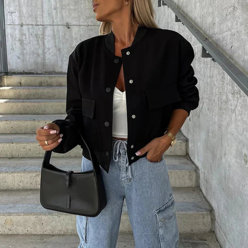Giacca Donna Sottile – Casual per Primavera e Autunno, Con Bottoni e Zip