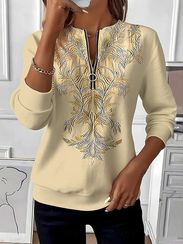 Maglione Slim Fit da Donna – Con Mezza Zip, Adatto per Primavera e Autunno