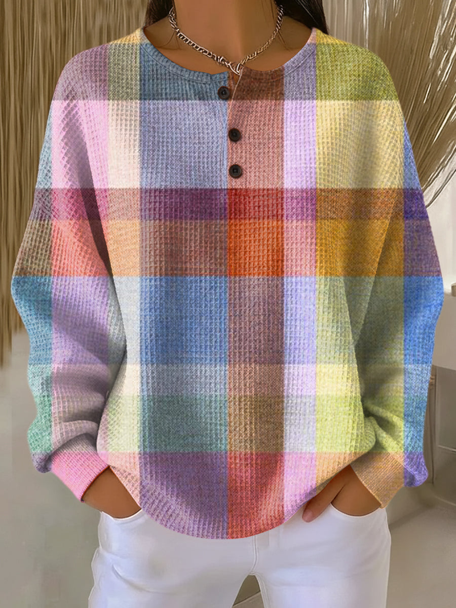 Maglione Donna a Gofre Doppia Maglia con Interno Felpato
