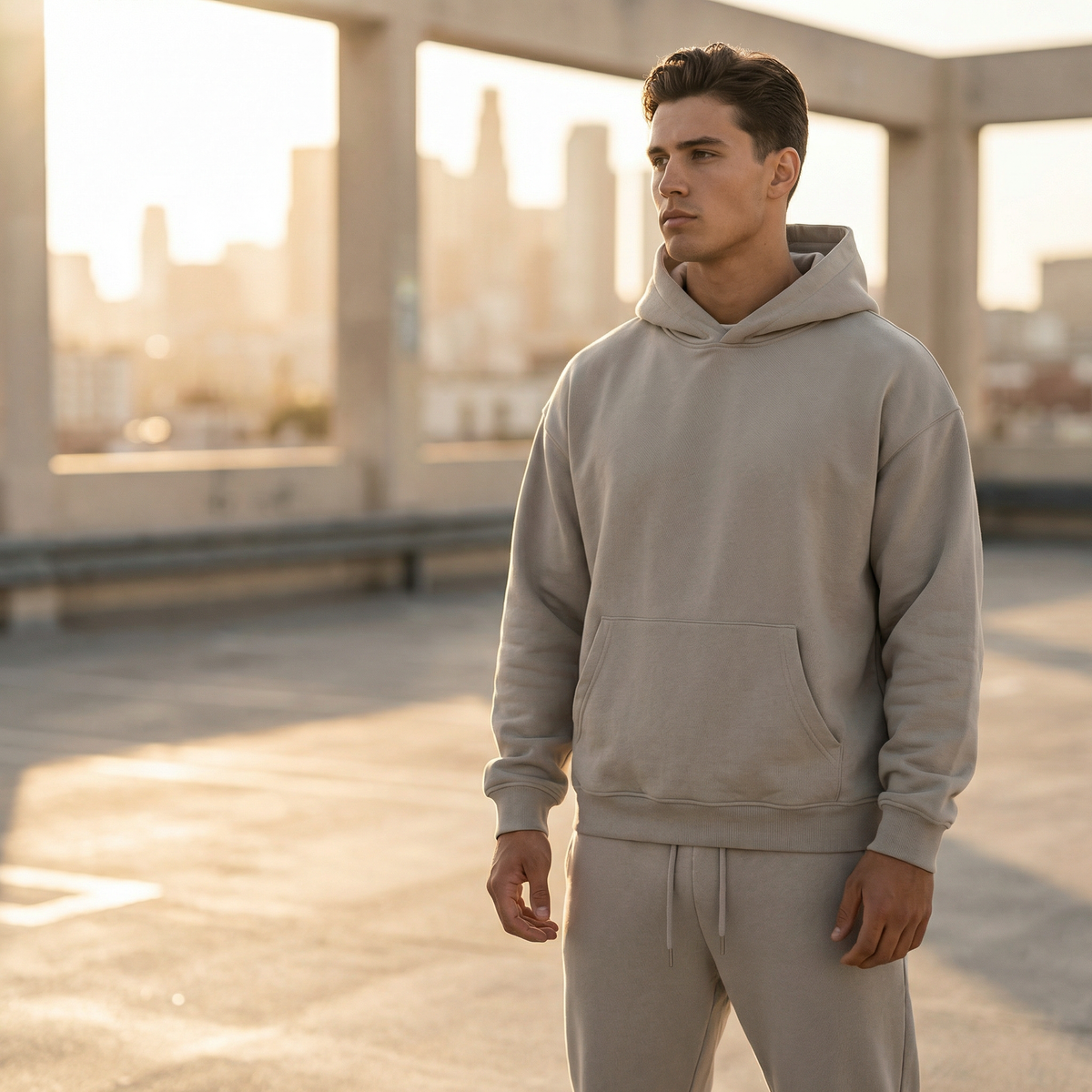 Tuta Uomo Oversize con Cappuccio - Felpa e Pantaloni Joggers