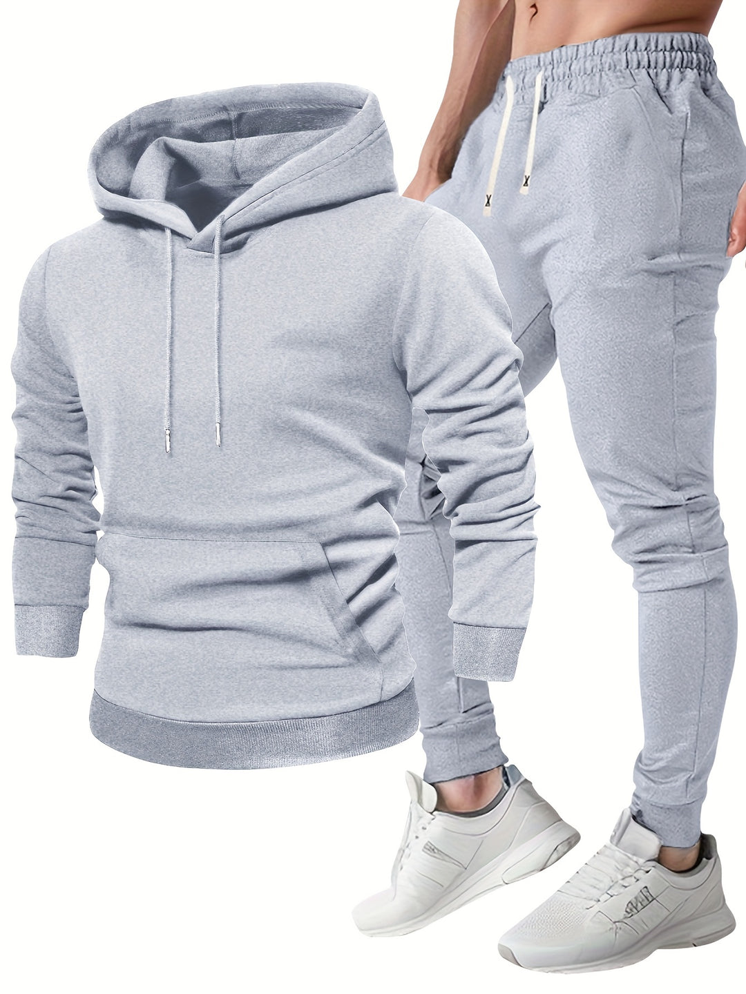 Tuta Uomo Felpa con Cappuccio e Pantaloni Jogger