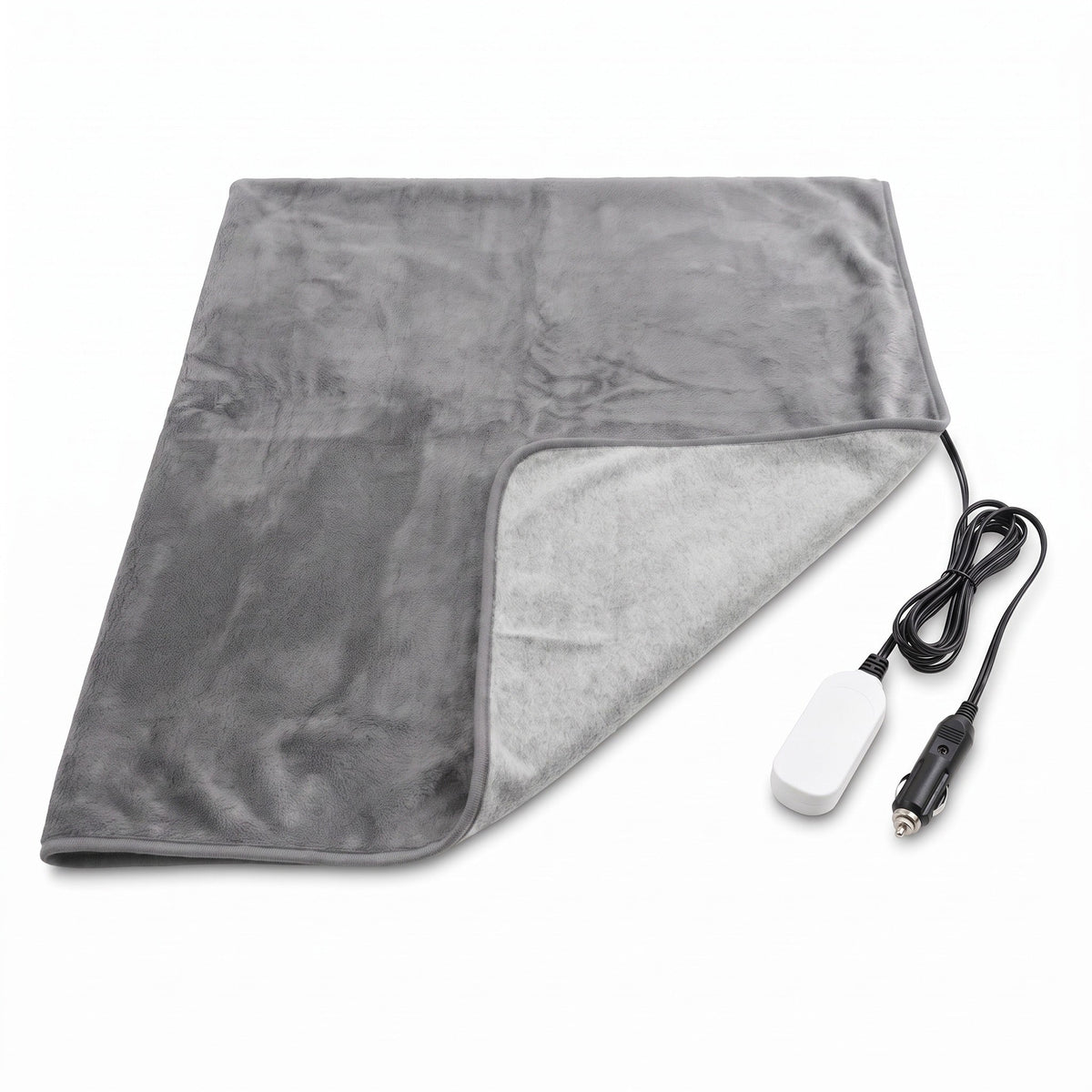 Plush 12V Heated Car Blanket Cigarette Lighter Plug Electric Throw, product photo 7