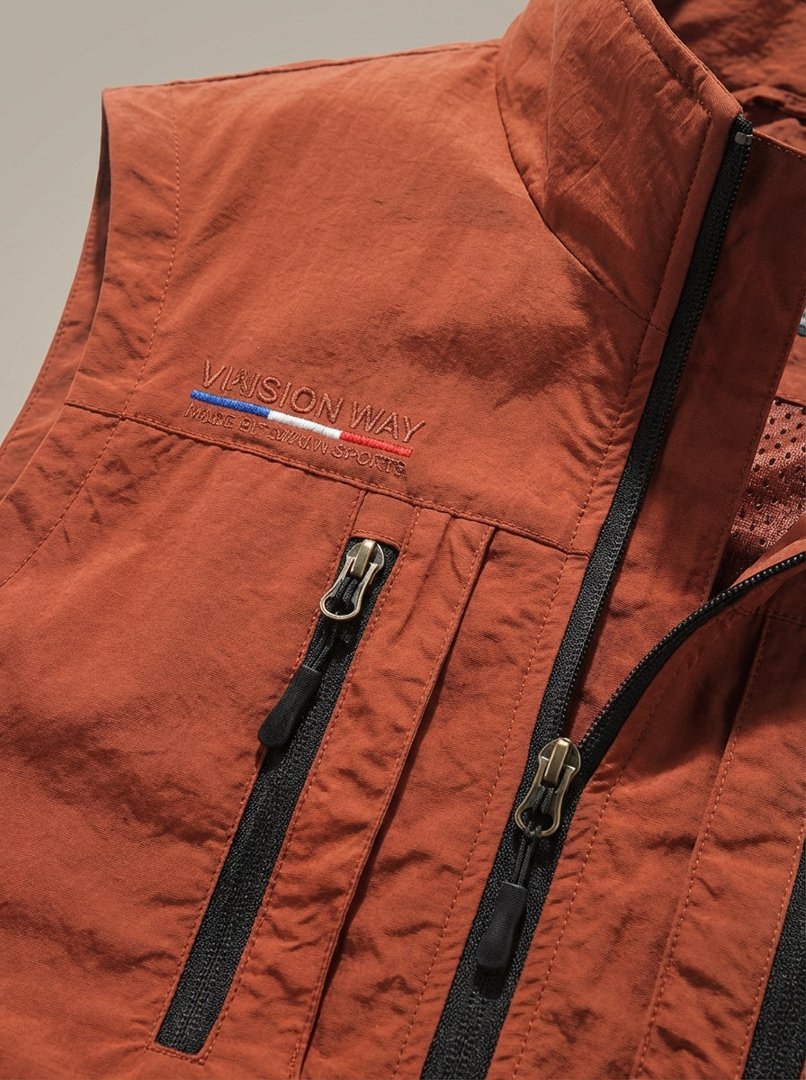 Gilet Slim Fit da Uomo – Con Zip e Tasche, Adatto per Primavera e Autunno