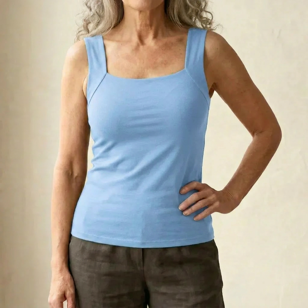 Canotta Donna con Reggiseno Integrato in Cotone Elasticizzato