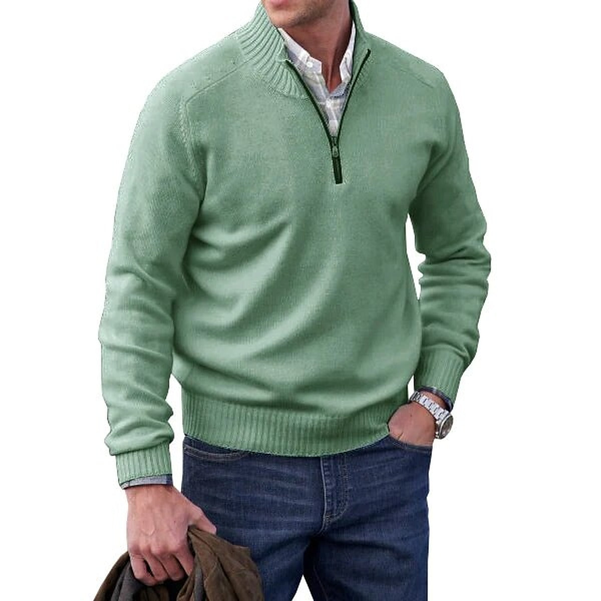 Sweter golf męski z domieszką kaszmiru – widok produktu 10 | Ionotix