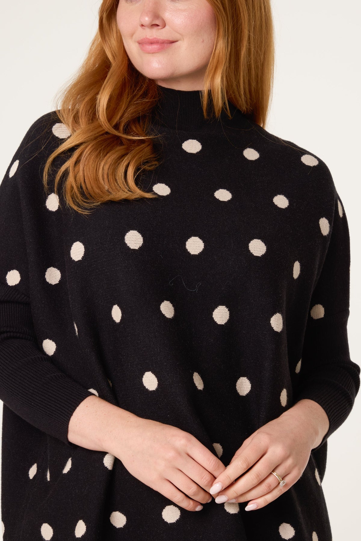 Maglione Donna a Pois Manica Pipistrello
