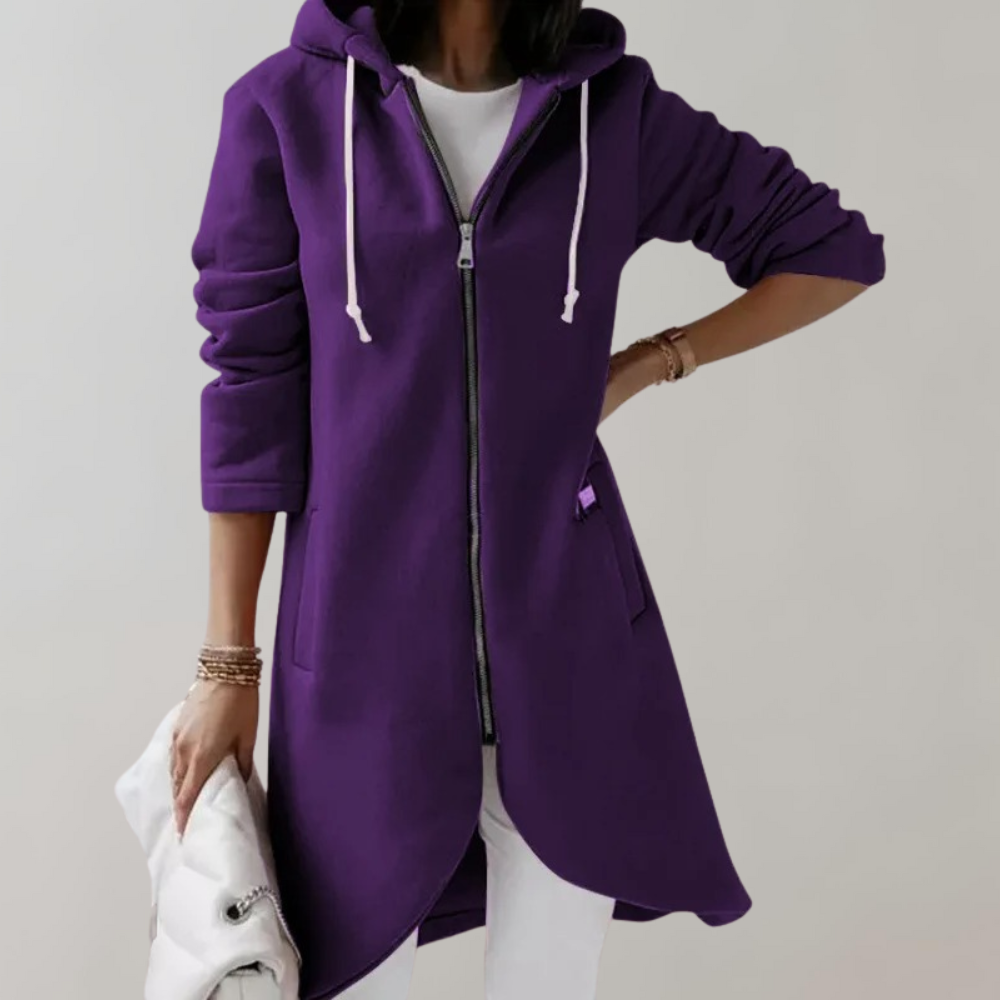 Cardigan Donna in Misto Cotone e Poliestere, Manica Lunga