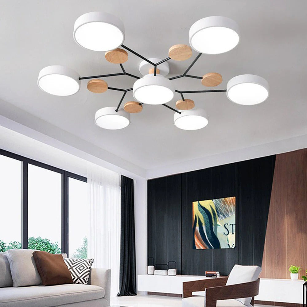 Lampadario da Soffitto Rotondo in Ferro con LED - Design Moderno