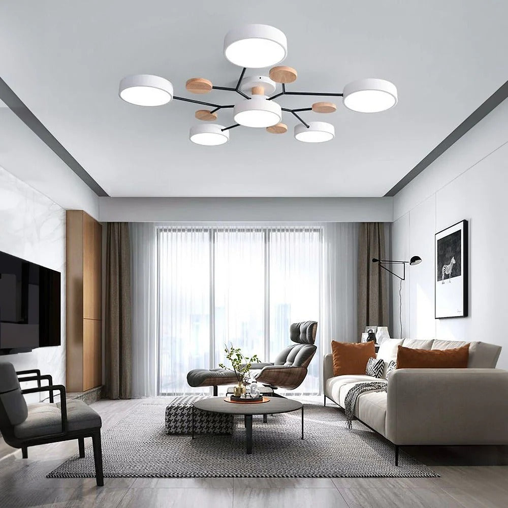 Lampadario da Soffitto Rotondo in Ferro con LED - Design Moderno
