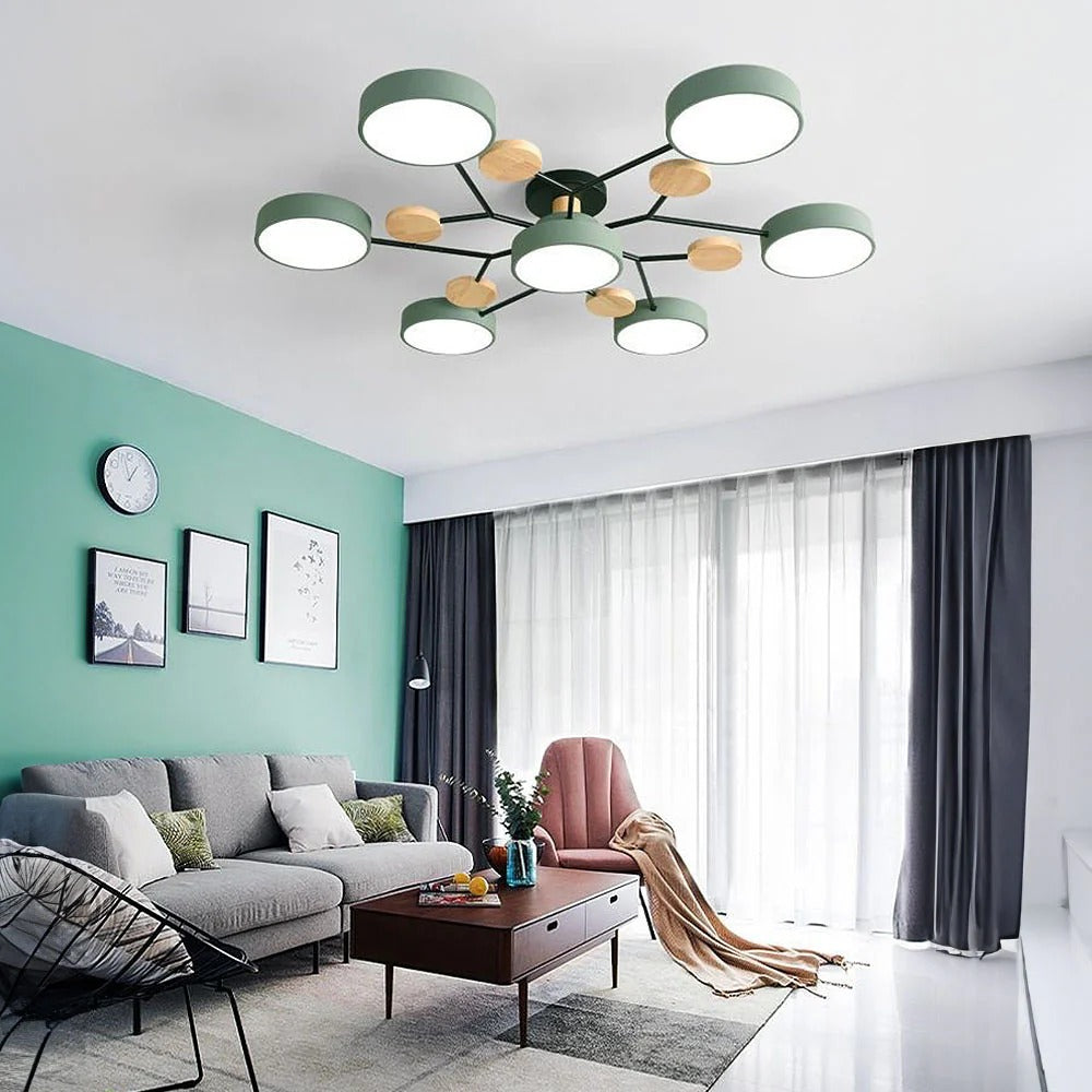 Lampadario da Soffitto Rotondo in Ferro con LED - Design Moderno