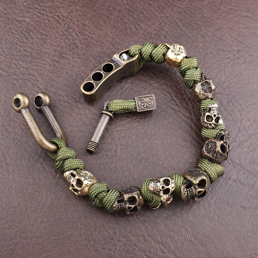Bracciale Teschi Unisex in Lega Regolabile