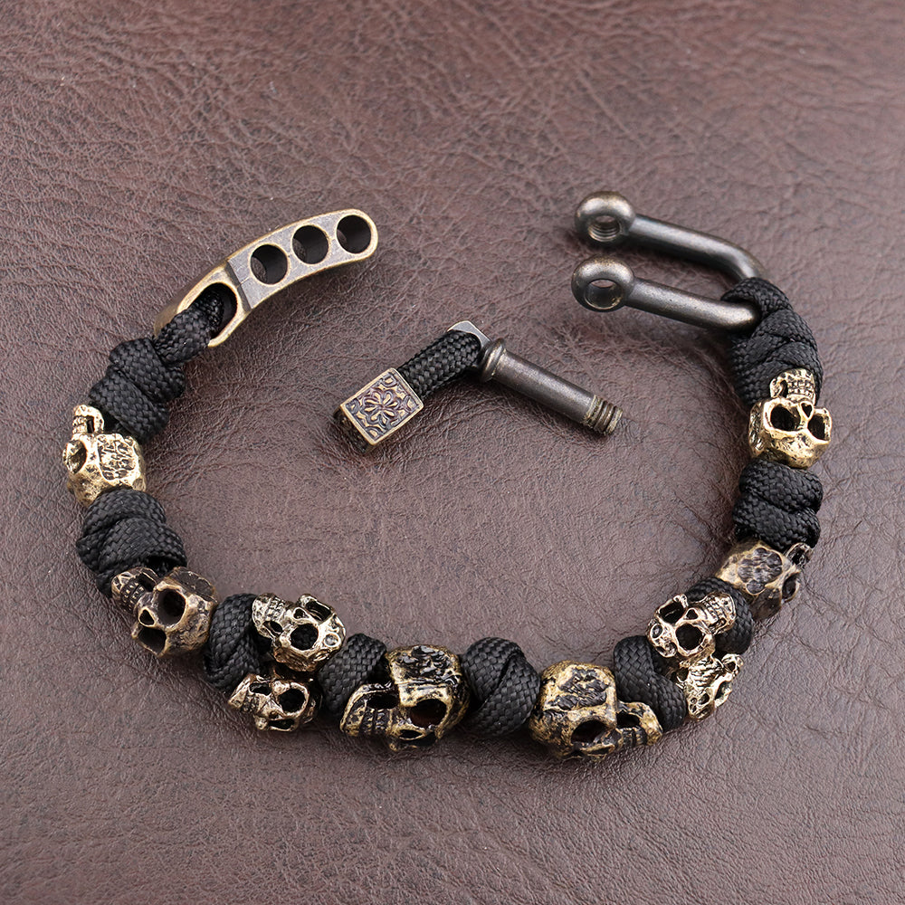 Bracciale Teschi Unisex in Lega Regolabile