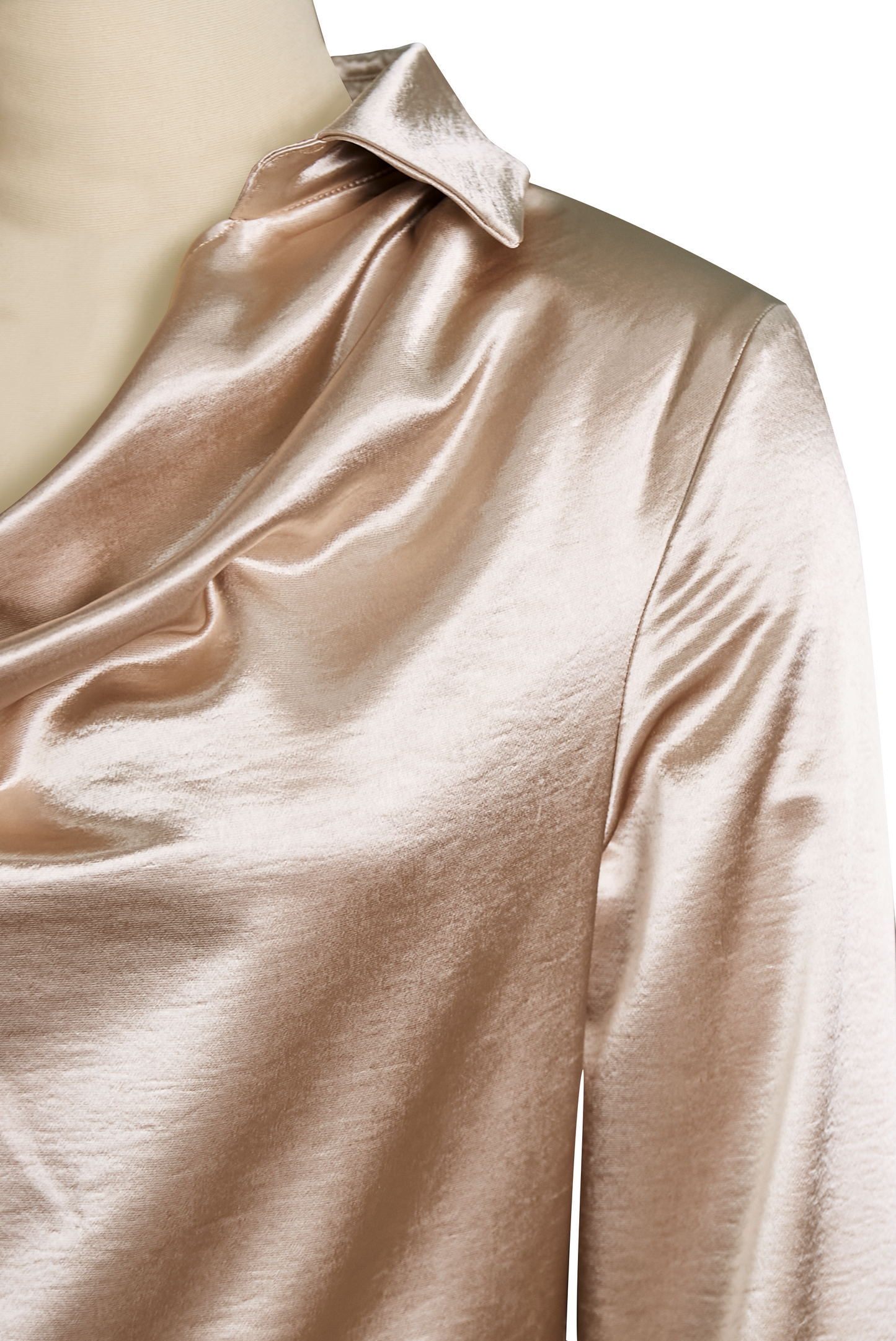 Blusa Femminile Sottile – Con Collo Drappeggiato, Adatta per Lavoro e Uso Quotidiano