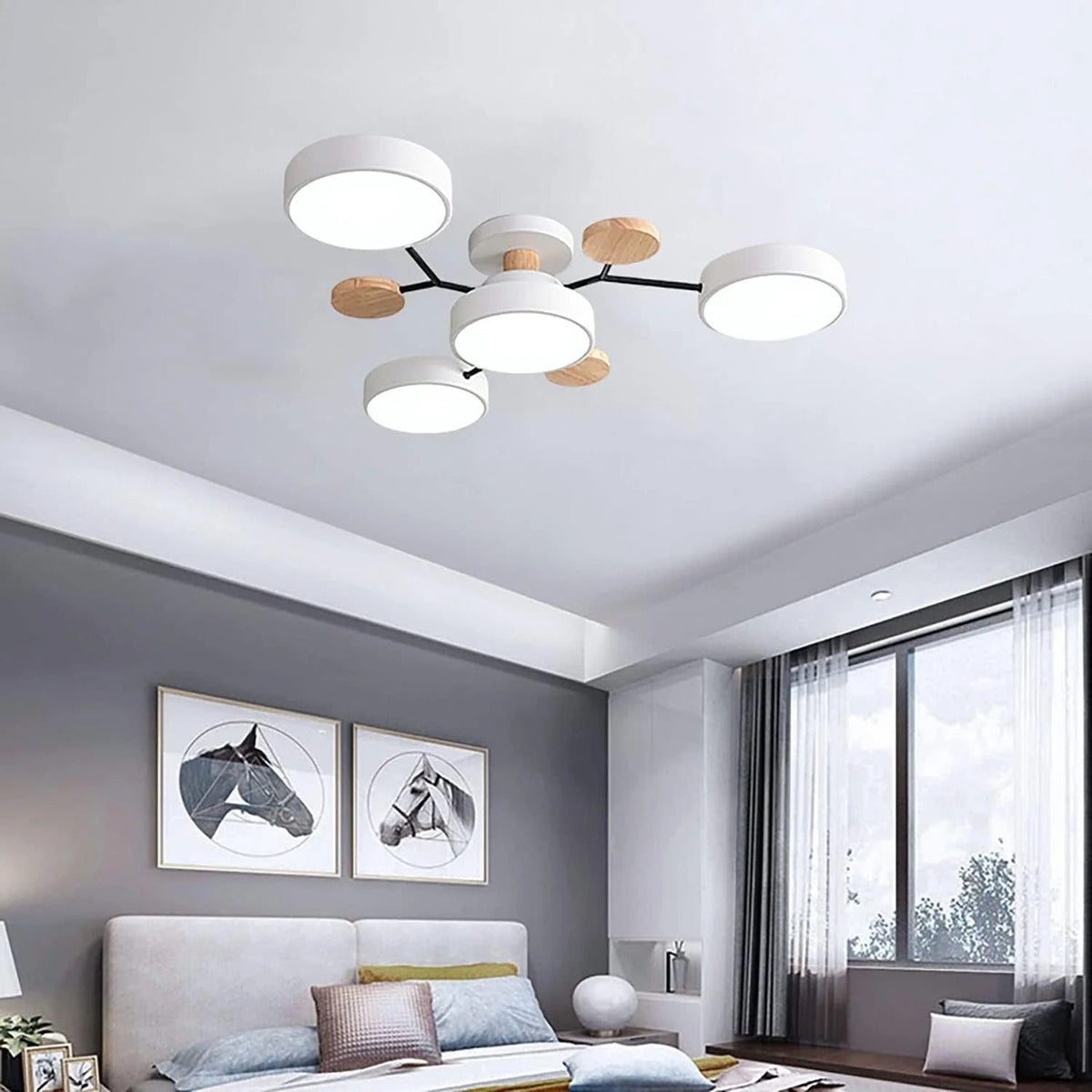 Lampadario da Soffitto Rotondo in Ferro con LED - Design Moderno