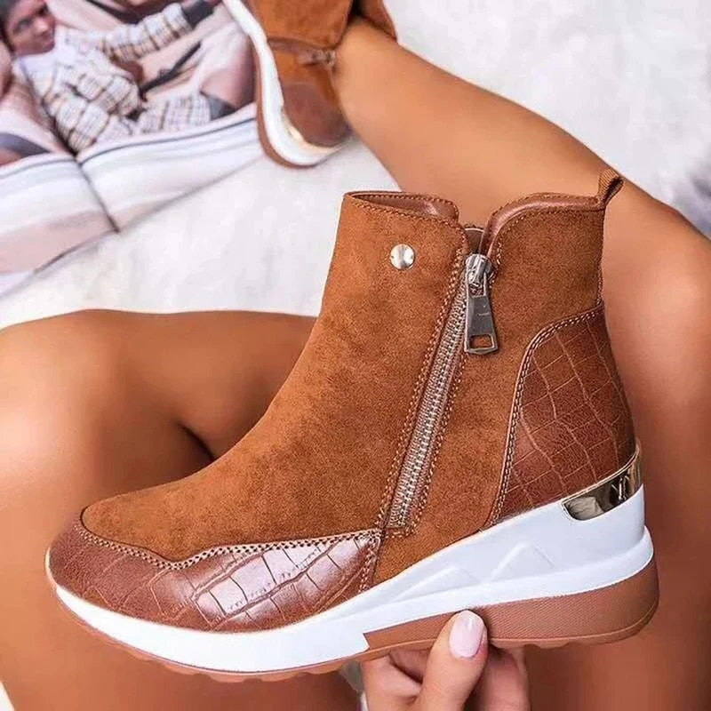 Stivaletti Impermeabili da Donna – Casual, Adatti per Primavera e Autunno, Con Cerniera e Vestibilità Confortevole