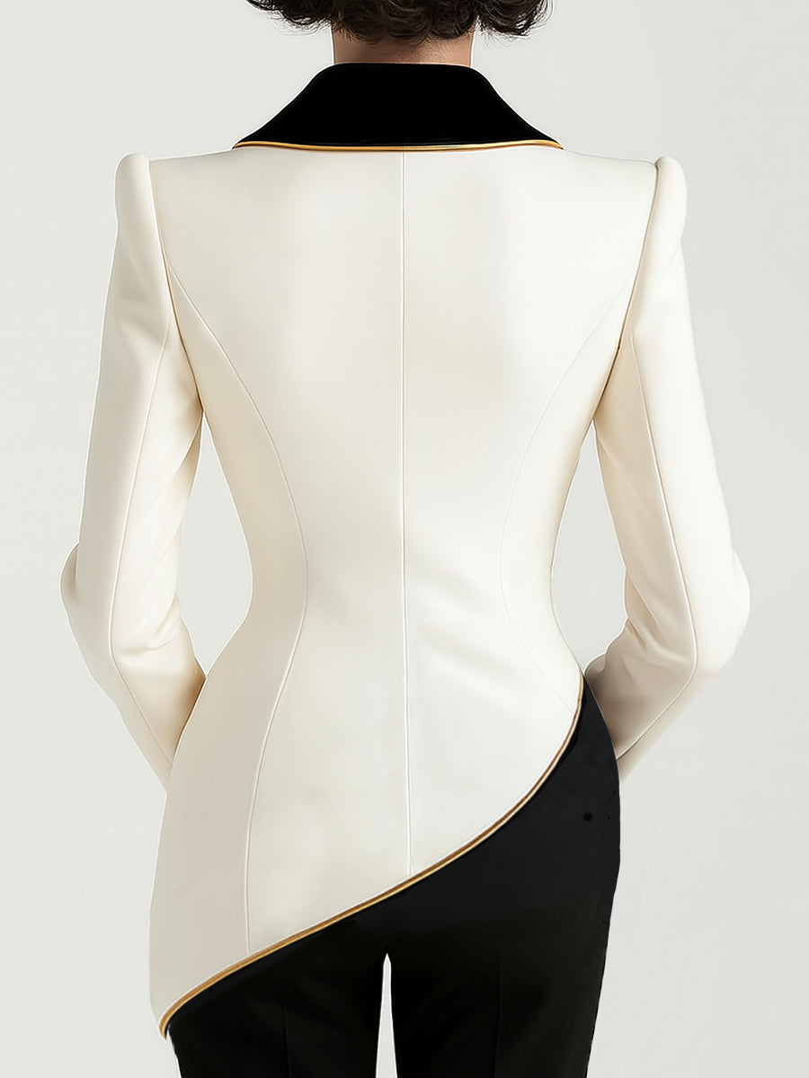 Blazer Femminile Scollo Sottile – Design Asimmetrico, Adatto per Lavoro e Uso Casual