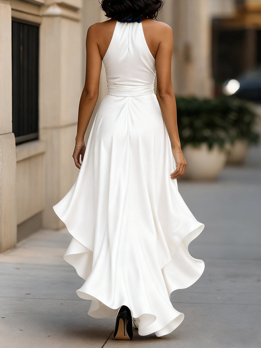Abito Scollo a Halter per Donne – Adatto per Abbigliamento da Sera e Occasioni Festive