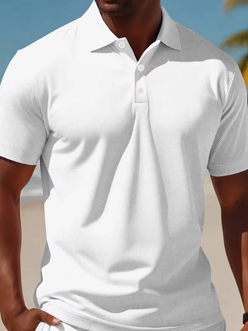 Completo Uomo Elegante Estivo Polo e Shorts Set 2 Pezzi Leggero