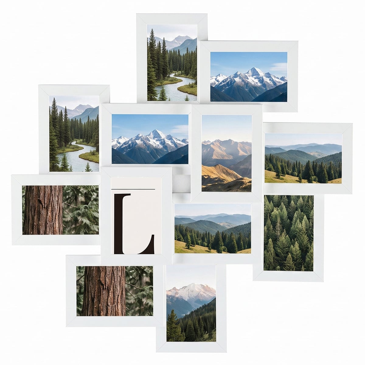 12-photo collage picture frame in white