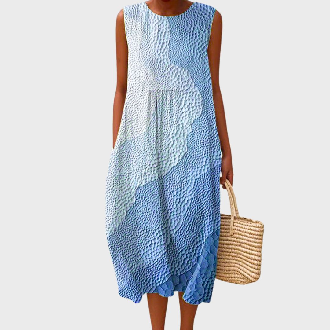 Vestito Donna Comodo Midi a Fondo Ampio