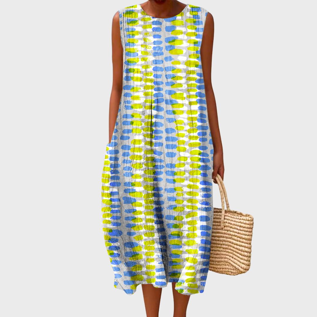 Vestito Donna Comodo Midi a Fondo Ampio