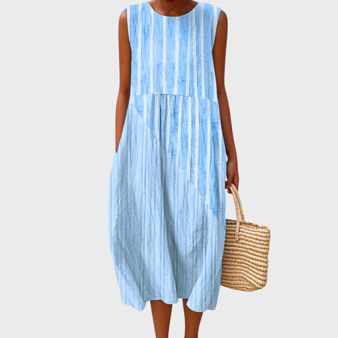 Vestito Donna Comodo Midi a Fondo Ampio