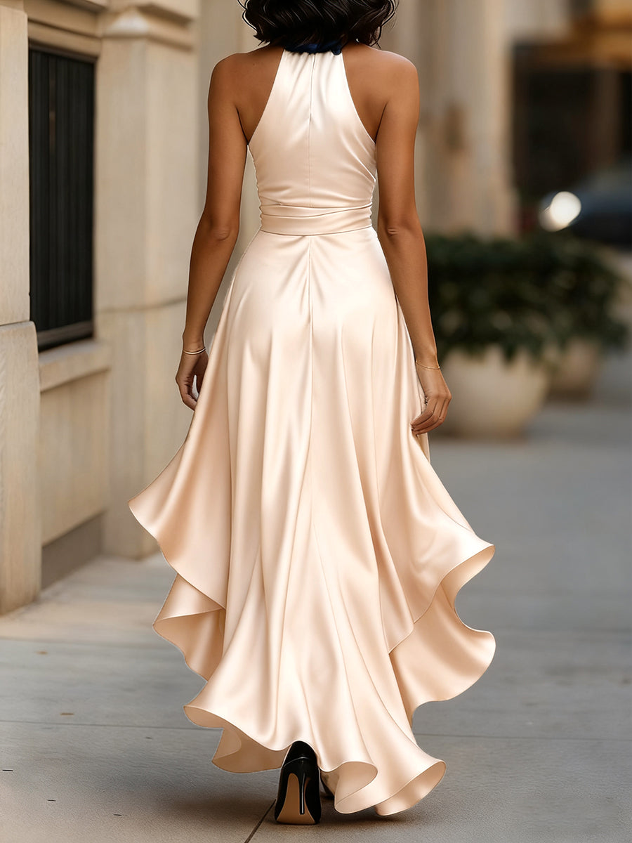 Abito Scollo a Halter per Donne – Adatto per Abbigliamento da Sera e Occasioni Festive