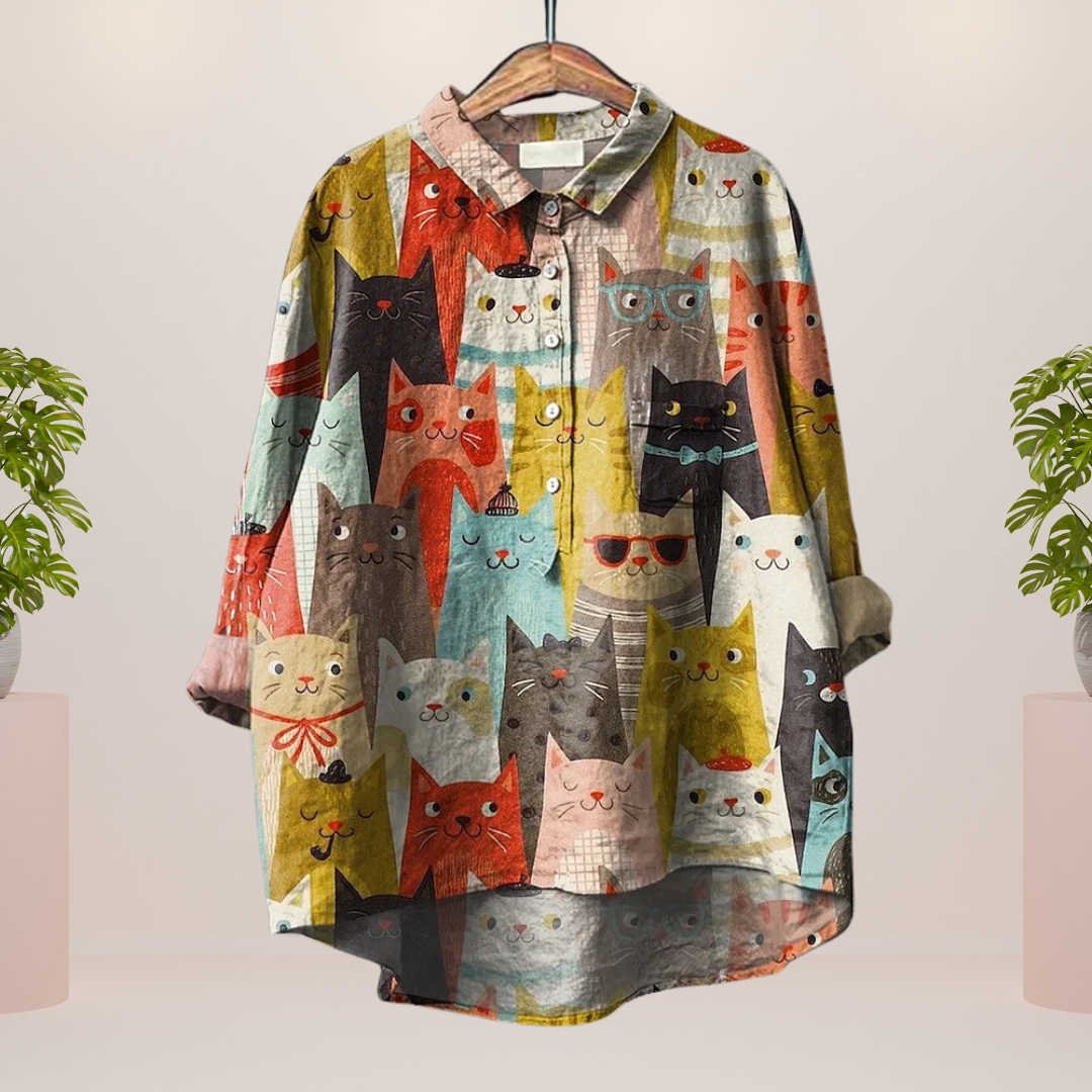 Maglietta Donna con Stampa Fantasia Colorata