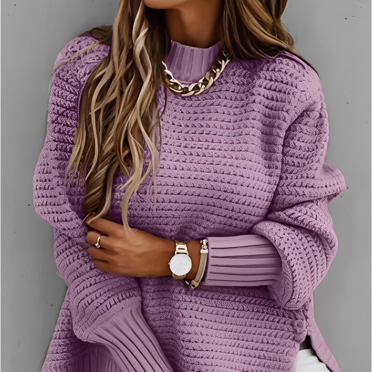 Donna - Maglia oversize - Stile lavorato a maglia