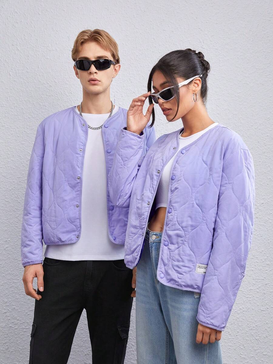 Cappotto Oversize Trapuntato Unisex con Scollo a V