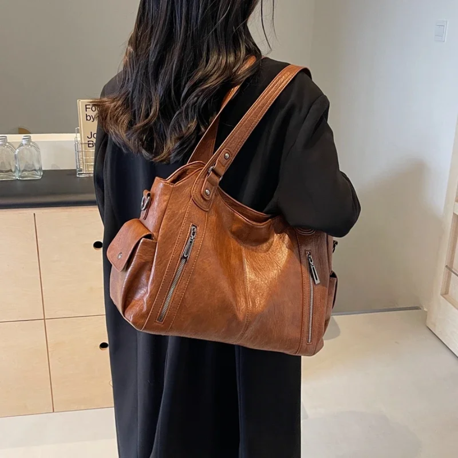 Borsa a Spalla Donna in Ecopelle - Design Multitasca