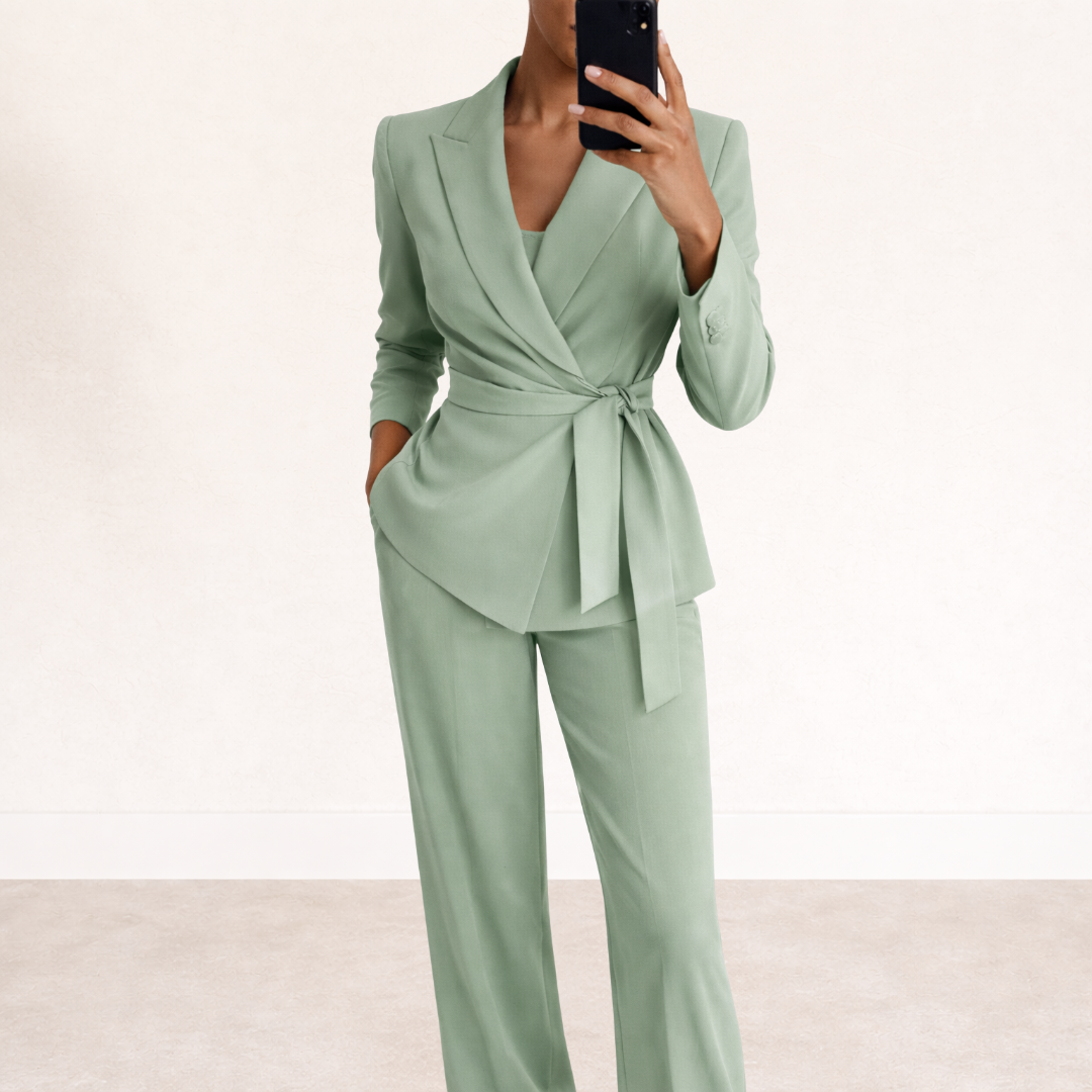 Completo Donna Due Pezzi Blazer e Pantaloni Palazzo