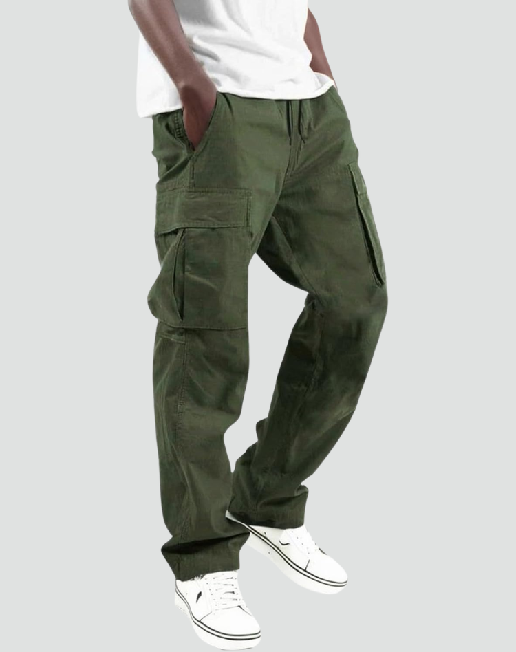 Pantaloni Cargo Uomo con Tasche Multiple e Vita Regolabile