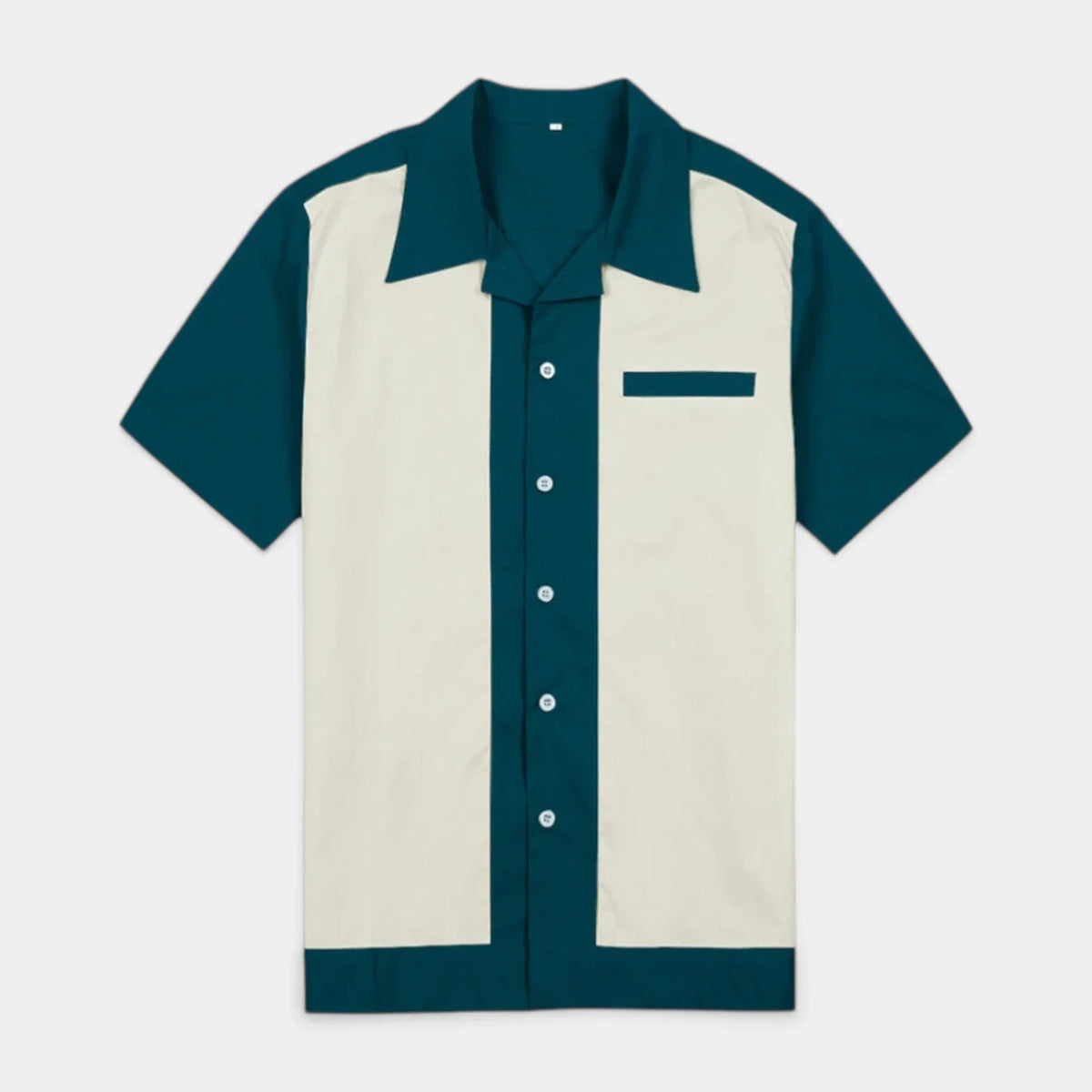 Camicia Uomo Manica Corta Collo Camp a Bottoni