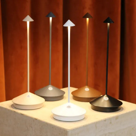 Lampada da Tavolo LED Ricaricabile Senza Fili Bianco e Oro