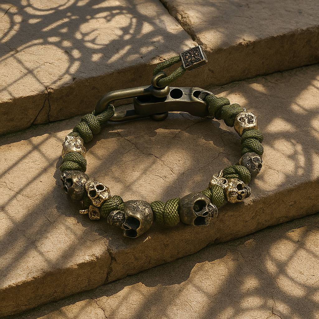 Bracciale Teschi Unisex in Lega Regolabile