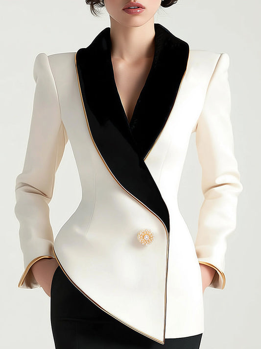 Blazer Femminile Scollo Sottile – Design Asimmetrico, Adatto per Lavoro e Uso Casual